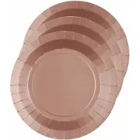 SANTEX feest gebak/taart bordjes - rose goud - 30x stuks - karton - D17 cm - Feestbordjes