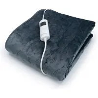Zenzee Elektrische deken - Bovendeken - Elektrische warmtedeken - Knuffeldeken - 9 standen - Timer 9 uur - 181 x 136 cm - Antraciet grijs