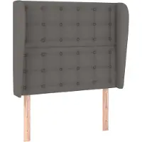 vidaXL Hoofdbord met randen 83x23x118/128 cm kunstleer grijs