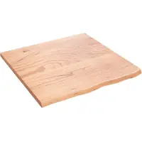 vidaXL Wastafelblad 60x60x2 behandeld massief hout lichtbruin
