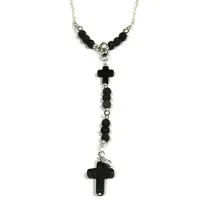 Heaven Eleven Men - heren - ketting - edelsteen - Onyx - bruin - kruis