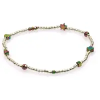 Heaven Eleven - dames - armband - 925 - Sterling - ZILVER - 1mm - hematiet kruis ster - hartje