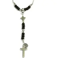 Heaven Eleven Men - heren - ketting - edelsteen - Onyx - zilver - kruis