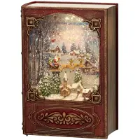 Konstsmide Kerstlantaarn LED boek met vliegende kerstman met slee