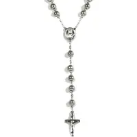 Heaven Eleven - heren ketting - Rozenkrans hoge kwaliteit edelstaal RVS - 80cm - MN101