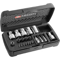 Facom koffer met doppen 1/4" en 1/2" en torx schroevendraaierdoppen - RSX.19BPB