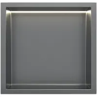 Guido Gusto Gun Metal RVS Inbouwnis 30x30x7cm met LED verlichting
