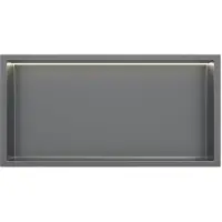 Guido Gusto Gun Metal RVS Inbouwnis 30x60x7cm met LED verlichting