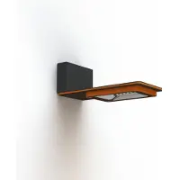 Roger Pradier Hector Model 1 Wandlamp Toughnened clear glass 3000k warm white 26W Symmetric Support Black Grey | Pure orange