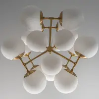 Schwung Glow Chandelier Opal | Lacquered Burnished Brass