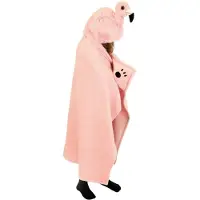 Hermie Cozy Noxxiez deken Flamingo junior 130 x 100 cm fleece roze