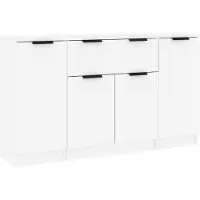 vidaXL Dressoirs 3 st bewerkt hout wit
