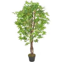 vidaXL Kunstplant met pot esdoorn 120 cm groen