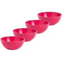 Forte Plastics Plasticforte kommetjes/schaaltjes - 4x - dessert/ontbijt - kunststof - D12 x H5 cm - fuchsia roze - Kommetjes