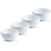 Forte Plastics Plasticforte kommetjes/schaaltjes - 4x - dessert/ontbijt - kunststof - D17 x H8 cm - ivoor wit - Kommetjes