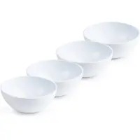 Forte Plastics Plasticforte kommetjes/schaaltjes - 4x - dessert/ontbijt - kunststof - D12 x H5 cm - ivoor wit - Kommetjes