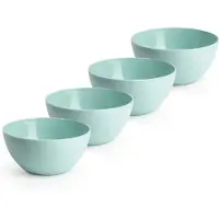 Forte Plastics Plasticforte kommetjes/schaaltjes - 4x - dessert/ontbijt - kunststof - D14 x H6 cm - mintgroen - Kommetjes