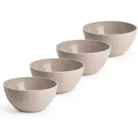 Forte Plastics Plasticforte kommetjes/schaaltjes - 4x - dessert/ontbijt - kunststof - D14 x H6 cm - beige - Kommetjes