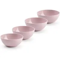 Forte Plastics Plasticforte kommetjes/schaaltjes - 4x - dessert/ontbijt - kunststof - D12 x H5 cm - roze - Kommetjes