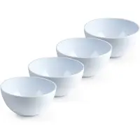 Forte Plastics Plasticforte kommetjes/schaaltjes - 4x - dessert/ontbijt - kunststof - D14 x H6 cm - ivoor wit - Kommetjes