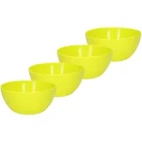 Forte Plastics Plasticforte kommetjes/schaaltjes - 4x - dessert/ontbijt - kunststof - D14 x H6 cm - groen - Kommetjes