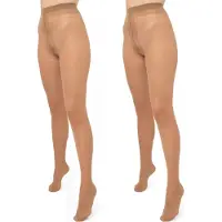 Giulia - Infinity klassieke 40den (Multipack) panty - Licht Bruin - M