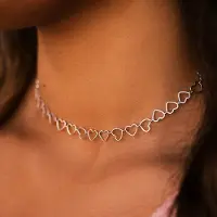 Pura Vida - HEART CHAIN CHOKER- zilver