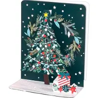Pictura Decorated Evergreen Tree, Dark Star Filled Sky 3D Pop-Up Christmas Card 2x