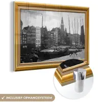 MuchoWow Glasschilderij 180x120 cm - Schilderij acrylglas - Kunstwerk - Oude meesters - Lijst - Goud - Foto op glas - Schilderijen