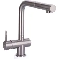 Stahl Keukenkraan Gun Metal massief RVS met uitloop