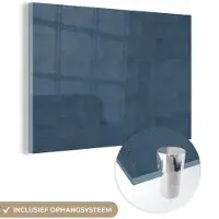 MuchoWow Glasschilderij 180x120 cm - Schilderij acrylglas - Leer - Blauw - Dieren - Foto op glas - Schilderijen