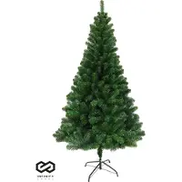Infinity Goods Kunstkerstboom - 240 cm - Realistische Kunststof Kerstboom - Metalen Standaard - Zonder Verlichting - Groen