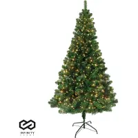 Nordlandia Kunstkerstboom Met LED Verlichting - 180 cm - Realistische Kunststof Kerstboom - Metalen Standaard - Groen