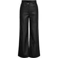 ONLY imitatieleren high waist wide leg broek ONLHOPE-MADY zwart female | Maat: S-32
