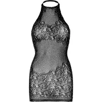 Leg avenue kanten mini jurk met strass zwart female