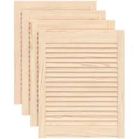 vidaXL Kastdeuren met lamellen 4 st 61,5x49,4 cm massief grenenhout