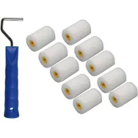 Benson 10x fijne verfrollers / schuimrollers inclusief verfrollerbeugel 5 cm - Verfrollers