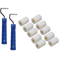 Benson 10x fijne verfrollers / schuimrollers inclusief 2 verfrollerbeugels 5 cm - Verfrollers