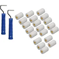 Benson 20x fijne verfrollers / schuimrollers inclusief 2 verfrollerbeugels 5 cm - Verfrollers