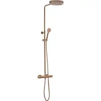 Ben Engraved Line regendoucheset Ø25cm geborsteld koper pvd