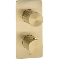 Ben Engraved Cross douchethermostaat afbouwdeel met omstelrichting geborsteld messing pvd