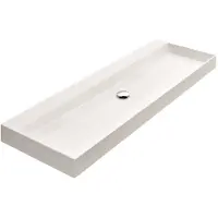 Ben Modena wastafel mineraalmarmer 140x45x9 cm 2 kraangaten glans wit