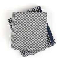 Bunzlau Castle theedoek Small Check dark blue 65x65