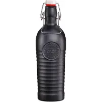 Bormioli Rocco Beugelfles/weckfles - glas - 1,2 liter - mat zwart - beugeldop - Decoratieve flessen