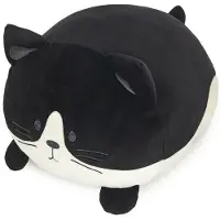 Balvi kattenkussen Kitty zwart met wit - Wit-Zwart / 30 x 33 x 20 cm / Polyester