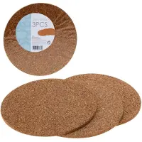 Excellent houseware 9x Ronde onderzetters van kurk 19 cm - Panonderzetters