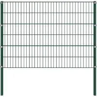 vidaXL Schuttingpaneel met palen ijzer 176,5x120 cm groen