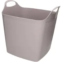 Bathroom Solutions Opbergmand/kuip/emmer - flexibel kunststof - grijs - 25 liter - Opbergmanden