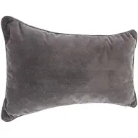 Atmosphera Bank/sierkussens huiskamer Sophia - 30 x 50 cm - Donkergrijs - polyester - met rits - Sierkussens