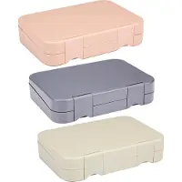 Alpina Lunchbox met Vakjes - 21 x 15 x 4,5 CM - Roze Grijs of Beige - Vaatwasserbestendig - Kind/ Volwassene - Uitneembaar Compartiment - Kunsstof